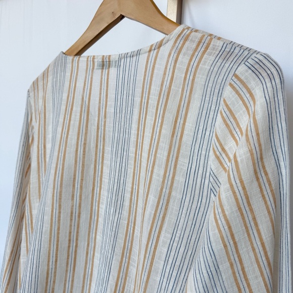 Paper + Crane Women's Striped V-Neck Long Sleeve Blouse Size S Multicolor - Picture 9 of 11